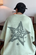 烧花麂皮绒T恤XY5516-TP20控价38港风宽松短袖T恤休闲半袖上衣，男装T恤，电商A102-1