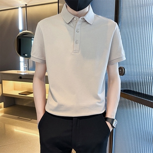 常年款品牌质量纯色光版翻领短袖polo衫男夏季t恤修身T0257-特P40图片