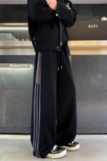 春秋美式复古条纹运动百搭卫裤男款宽松直筒休闲显瘦裤子特批48，男装休闲裤，电商B319