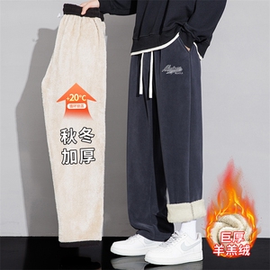 冬季男士羊羔绒复合保暖加厚休闲裤N556-P35大码图片