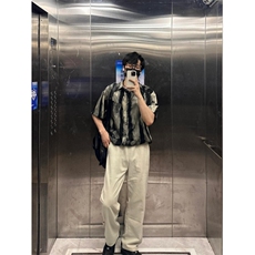 薄款冰丝七分袖衬衣男士潮牌短袖衬衫男装A673，男装衬衫，星座1116A（原606A-3）