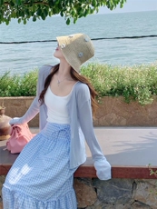 2025年夏季针织常规款开衫圆领女日常时尚潮流，女装针织衫/毛衣，尚可儿羊绒