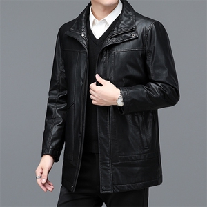 BHSK-55钱塘2020-2中年男士冬季厚款毛领商务休闲夹克皮衣P405图片