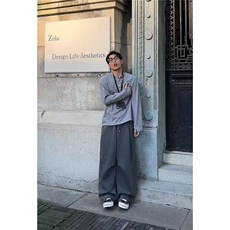 秋季美式慵懒风解构卫裤男女百搭宽松休闲运动弯刀裤K06083P55，男装休闲裤，星座1004（原星座815-3）