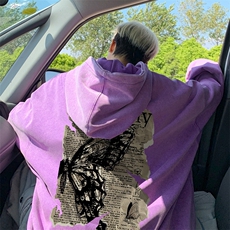 美式潮牌重磅水洗做旧连帽卫衣力推大码男XZ517A-2-Y7744-P68，男装卫衣，星座517A-2
