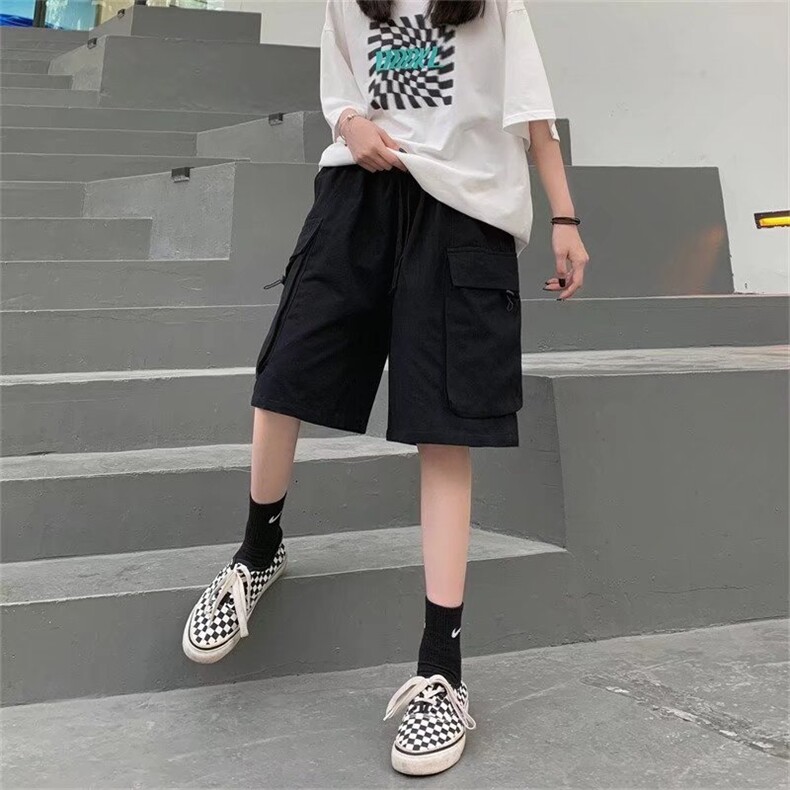 工装短裤男夏季宽松日系复古外穿休闲中性五分裤ins潮DK835-P43,男装休闲裤,星座1008-1
