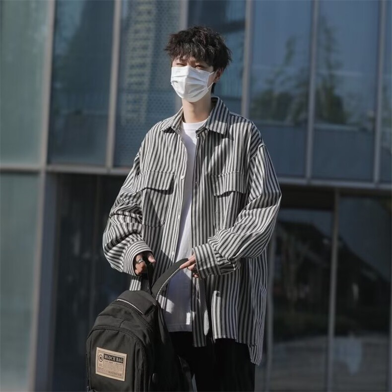 夏季新款衬衫潮流慵懒男方领衬衫AC33P35,男装衬衫,星座1116-2