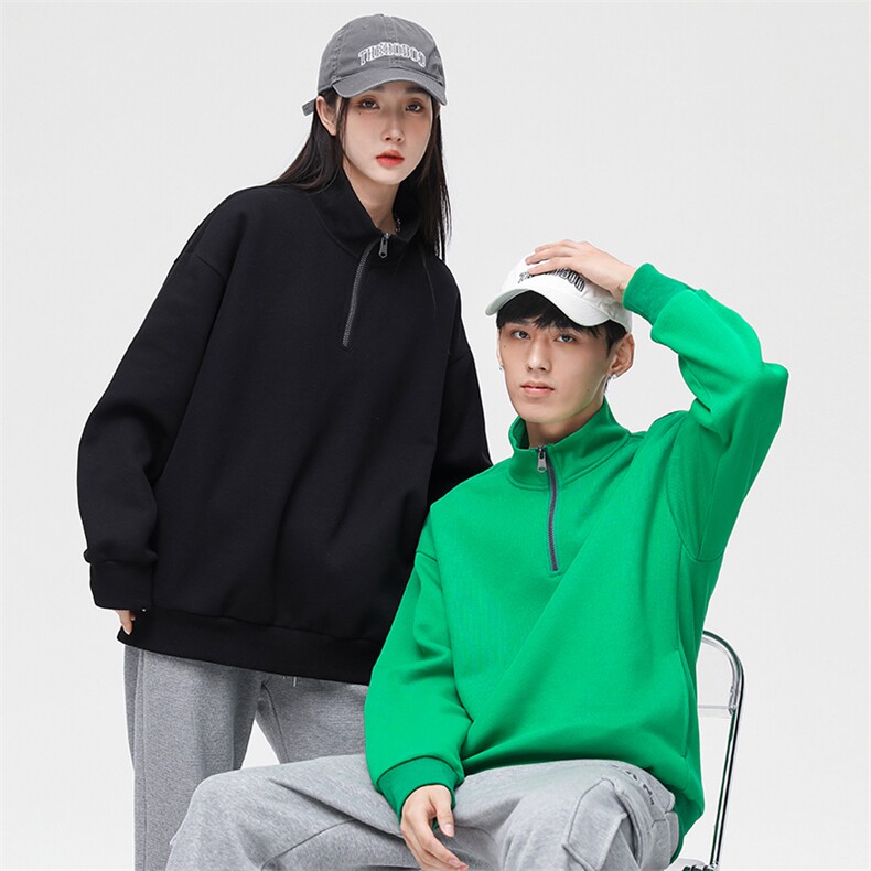 秋季新款基础纯色潮流宽松半高领休闲卫衣情侣款A305-EY-3617-P65,男装卫衣,电商B306