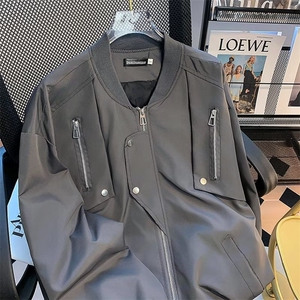 美式复古高街工装多口袋飞行员棒球服外套男ins宽松夹克 JK673图片
