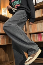 8XL-M牛仔裤男士直筒宽松特大码胖子阔腿裤男款长裤NZ110-P45控58，男装牛仔裤，电商D206-1
