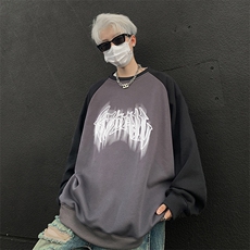 深灰色拼黑袖