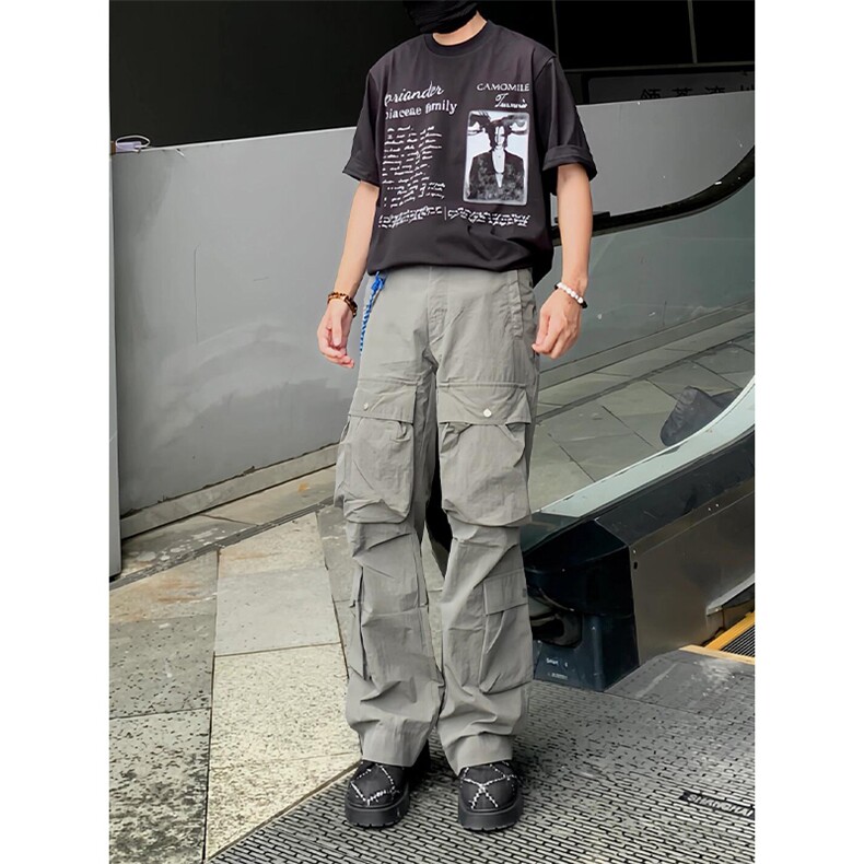 【有货】多口袋速干工装裤男款设计感美式宽松裤子CK38LL-特P53,男装工装外套,星座1007（原301D）