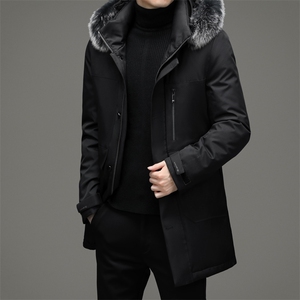 BZL2189钱塘2020-2秋冬中长款中年男士连帽休闲羽绒服外套P308图片