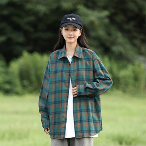 25年春季格子衬衫长袖大码宽松落肩现货DS-C323-1-2372-特批30