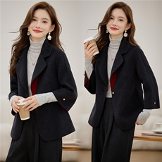 2025年新款秋冬高端双面呢羊绒大衣女中长款宽松羊毛外套，女装毛呢外套，众宇琦