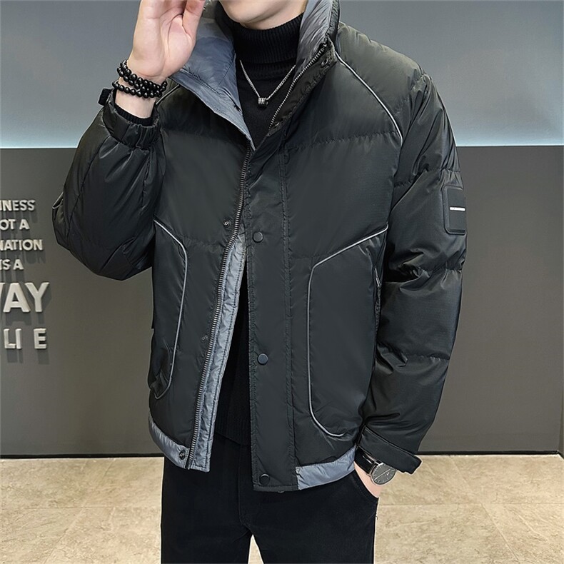 标85白鸭绒高品质冬季休闲立领羽绒服保暖外套男23878-P225,男装羽绒服,电商A413