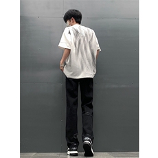 现货夏季显瘦破洞设计感宽松直筒高街薄款休闲牛仔裤K5802-特P35，男装牛仔裤，星座205