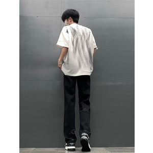 现货 夏季显瘦破洞设计感宽松直筒高街薄款休闲牛仔裤K5802-特P35图片