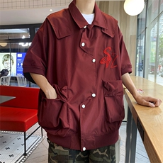 2023复古衬衫男宽松小众设计感趣味新款男装上衣外穿CS01275-P50，男装衬衫，星座308B-1