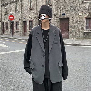 马甲男青年帅气工装无袖西服外套港风学生工装坎肩休闲MJ116-P45图片
