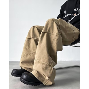 美式街头多口袋微喇叭工装裤男复古高街百搭休闲长裤K5861-P63图片