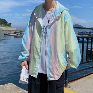 港风潮牌宽松休闲渐变防晒服夏季潮流夹克大码薄款外套 W1040-P35图片