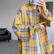 现货CS7128-P35特控58早秋大码宽松格子衬衫外套，男装衬衫，电商D232