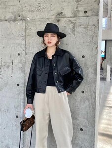 【现货】休闲皮衣外套,女装皮衣,芷炫