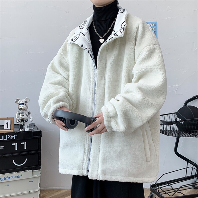 冬季加绒加厚羊羔绒双面穿保暖外套棉衣宽松男装潮MY101P95,男装棉衣,电商A086