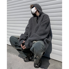 半拉链毛衣男士韩版宽松连帽针织衫ins设计感套头上衣服M022-p53，男装针织衫/毛衣，星座1008-2