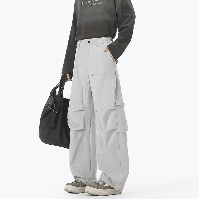 无影墙宽松阔腿弯刀直筒长裤大码M-5XL潮牌工装裤CK78054P55控89，男装工装外套，星座227-7