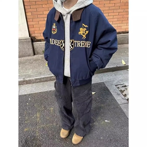 DJK7308-批75美式潮牌刺绣字母哈灵顿棒球服外套男女宽松夹克上衣图片