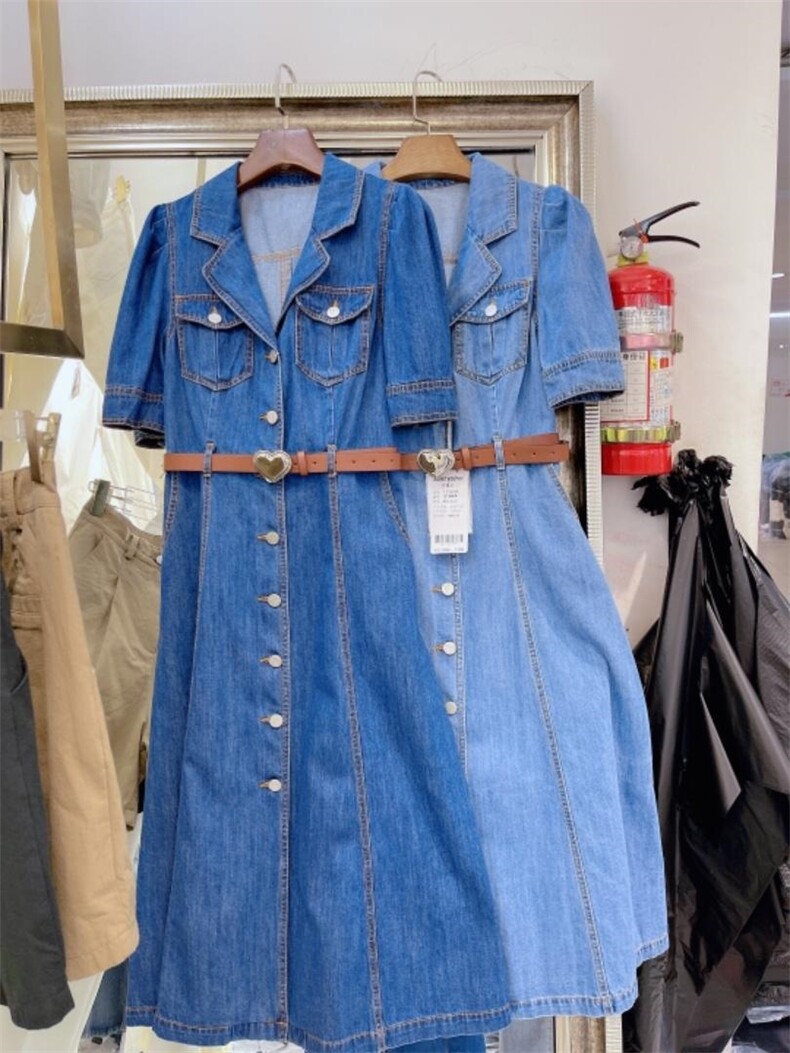 2021夏季牛仔连衣裙，女装连衣裙，雪儿诱惑