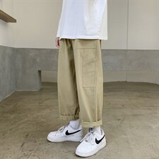 韩版百搭工装九分裤宽松夏季阔腿潮牌直筒中性休闲长裤K9186-p28图片
