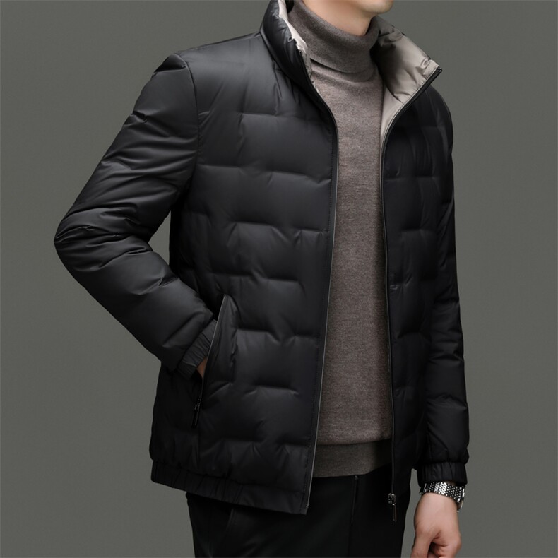 DF2373钱塘2020-2冬季厚款简约立领新款中年男士羽绒服P178,男装羽绒服,钱塘207-2