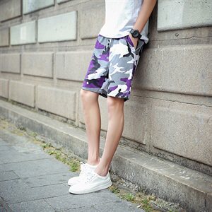 男士短裤运动休闲五分裤迷彩工装裤夏季宽松沙滩裤子男图片
