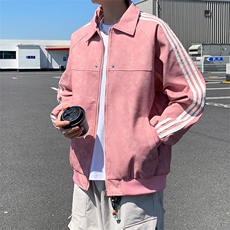 翻领晕染水洗皮衣夹克高级感工装外套JK06625-P80，男装皮衣，星座308B-2