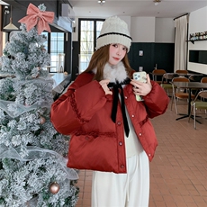 现货新款圣诞双旦新年主推款配环保毛领木耳边羽绒服，女装羽绒服，2B115