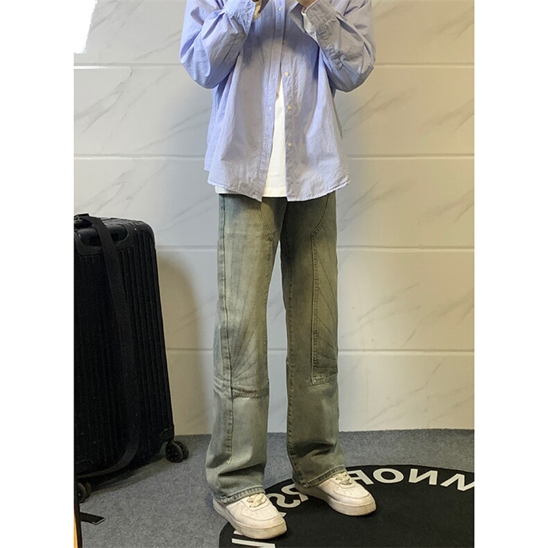 B221美式ins高街暗黑小众铆钉伐木裤牛仔裤LK23145-P65控88,男装牛仔裤,电商B221