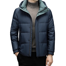 冬季新款男士连帽加厚保暖羽绒服中年男装商务休闲白鸭绒外套，男装羽绒服，电商B212（原钱塘6029）