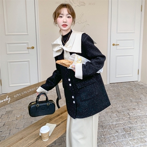 现货小香风蝴蝶节90羽绒服210-6395-P255-K378中长款图片
