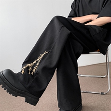 量大优供视频冰丝风刺绣长裤CK28m-5XL特P35，男装休闲裤，电商B325