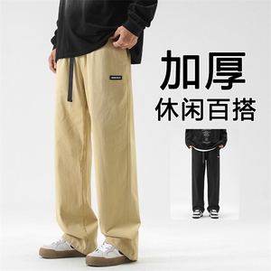 新款阔腿休闲加绒宽松休闲男士直筒长裤K661-特批-40加绒特批47图片