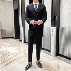 西服套装男西装男士商务休闲职业装修身新郎伴郎结婚三件套礼服潮，男装西服套装，星座505-2（原电商A260-1)