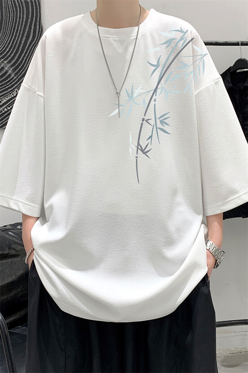 冰丝七分袖t恤男大码五分袖男短袖男中袖Q11393-P30,男装T恤,电商A040