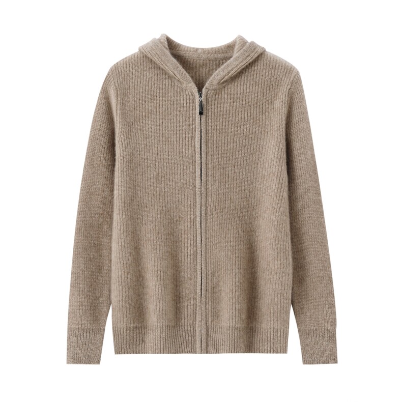 2025秋冬百搭加厚元宝针帽衫针织衫，男装针织衫/毛衣，嘉日羊绒