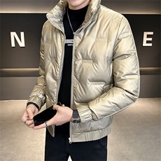 2025数据男士冬季羽绒服立领百搭鸭绒保暖青年夹克外套，男装羽绒服，电商A225