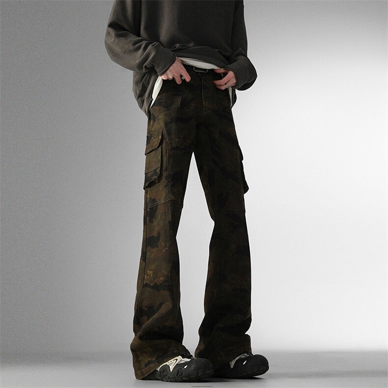 X806-特p40美式微喇迷彩工装多口袋设计感牛仔裤，男装牛仔裤，星座1503