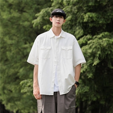 短袖衬衫男夏季日系cityboy宽松百搭休闲衬衣感港风上衣CY960-P41，男装衬衫，星座412-2