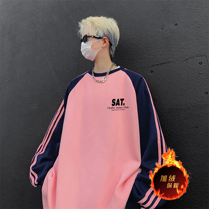 抖音得物供货提供视频秋冬重磅美式宽松织带圆领卫衣0770,男装卫衣,电商A486